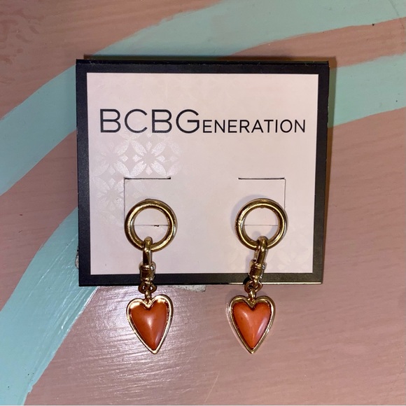 NWT BCBGeneration Cabochon Heart Drop Earrings - Picture 14 of 14